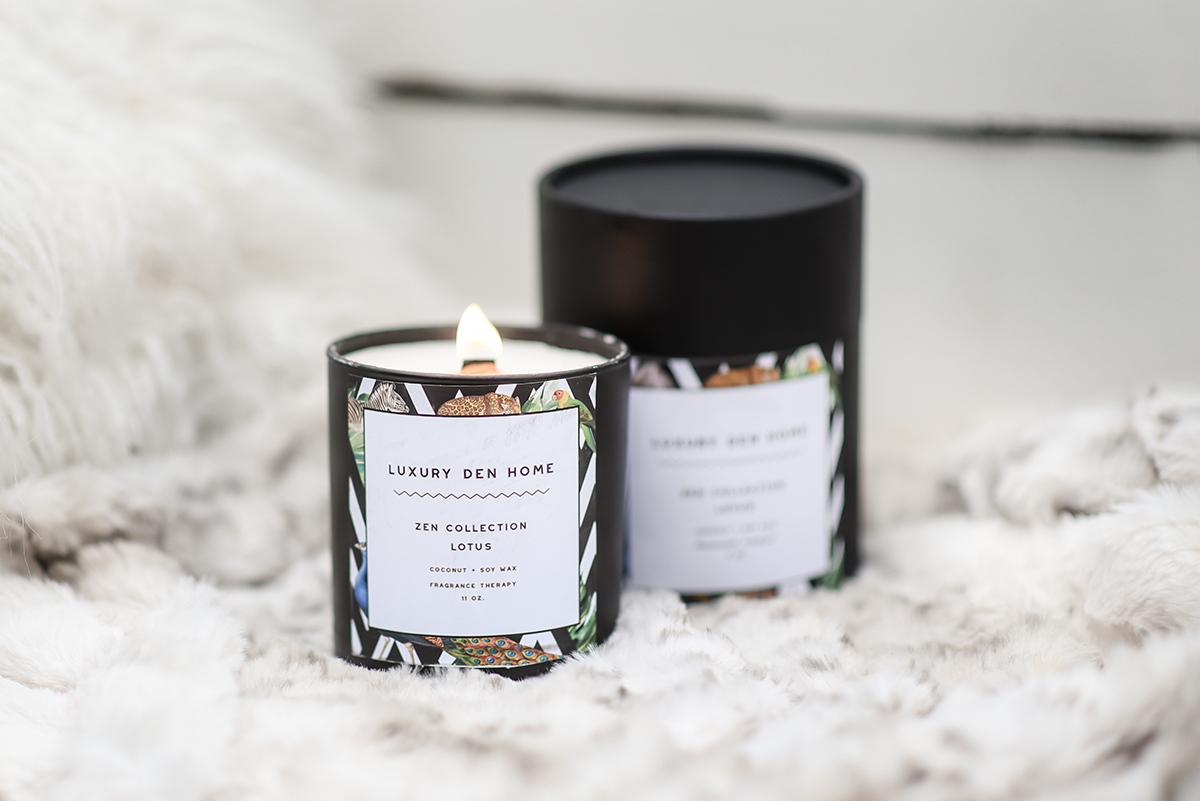 Lotus 11 oz. Wooden Wick Soy Candle